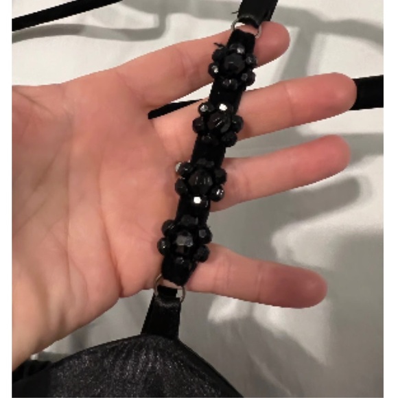 🔥Satin Corset Top Spaghetti Strap Black Mini Dress - Picture 4 of 7